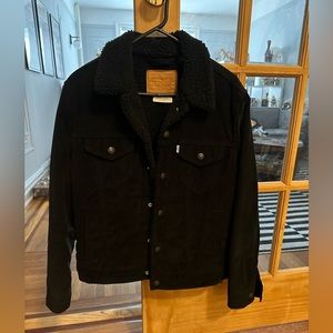 Levi’s Premium Selection Sherpa Lined Trucker Jacket Black - Size Small Men’s
